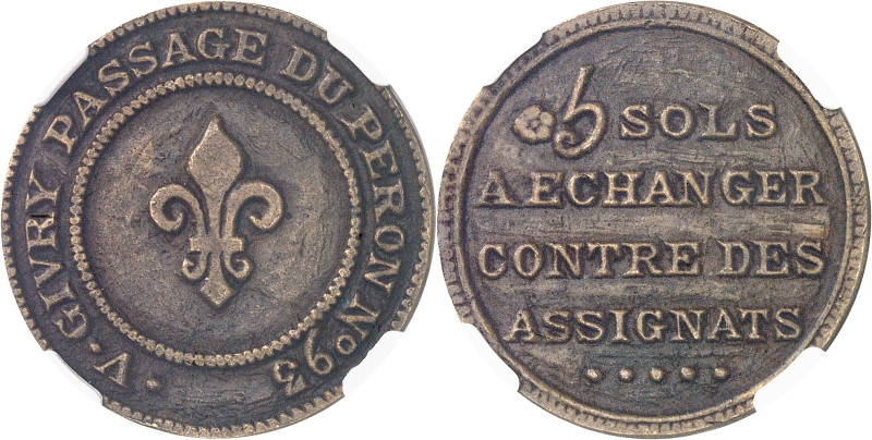 FRANCE / CAPÉTIENS - FRANCE / ROYAL
Constitution (1791-1792). 5 sols de Givry ND...