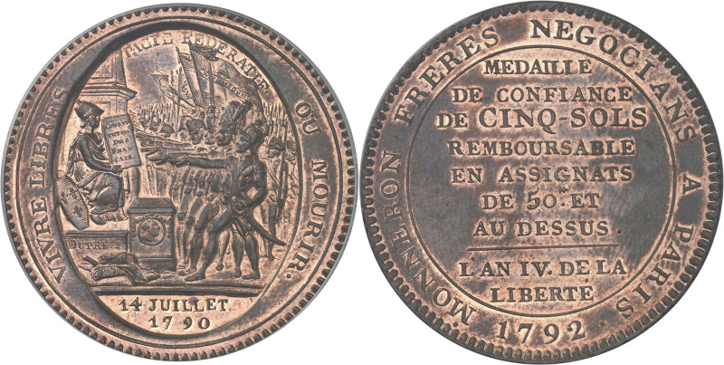 FRANCE / CAPÉTIENS - FRANCE / ROYAL
Constitution (1791-1792). Cinq sols de Monne...