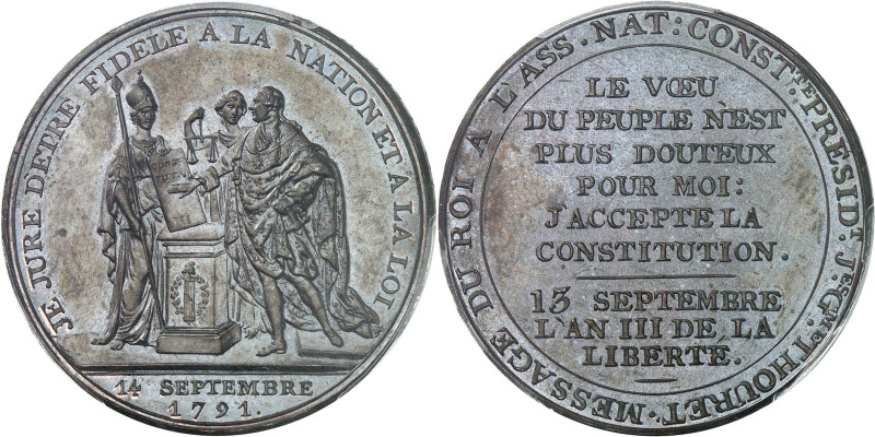 FRANCE / CAPÉTIENS - FRANCE / ROYAL
Constitution (1791-1792). Monneron au sermen...