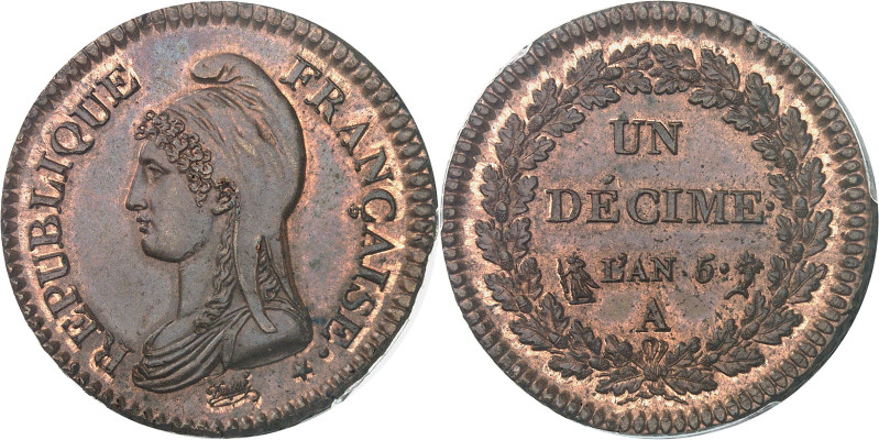 FRANCE - FRANCE
Directoire (1795-1799). Un décime Dupré An 5 (1796), A, Paris.
A...