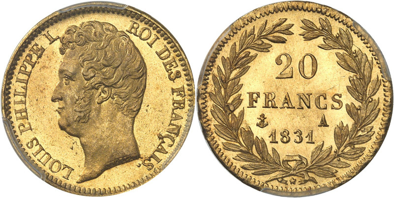 FRANCE - FRANCE
Louis-Philippe Ier (1830-1848). 20 francs tête nue, tranche en r...