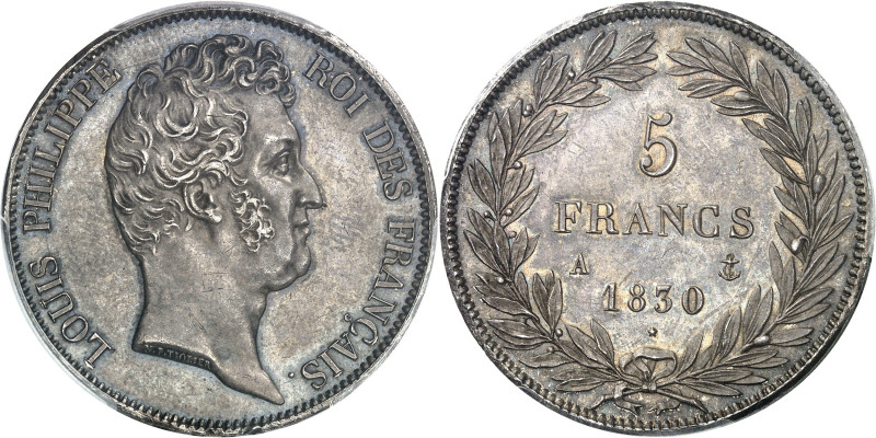 FRANCE - FRANCE
Louis-Philippe Ier (1830-1848). 5 francs sans le I, tranche en c...