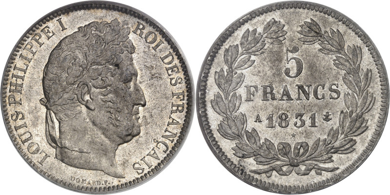 FRANCE - FRANCE
Louis-Philippe Ier (1830-1848). 5 francs Domard, tranche en reli...