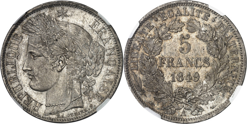 FRANCE - FRANCE
IIe République (1848-1852). 5 francs Cérès 1849, A, Paris.
Av. R...