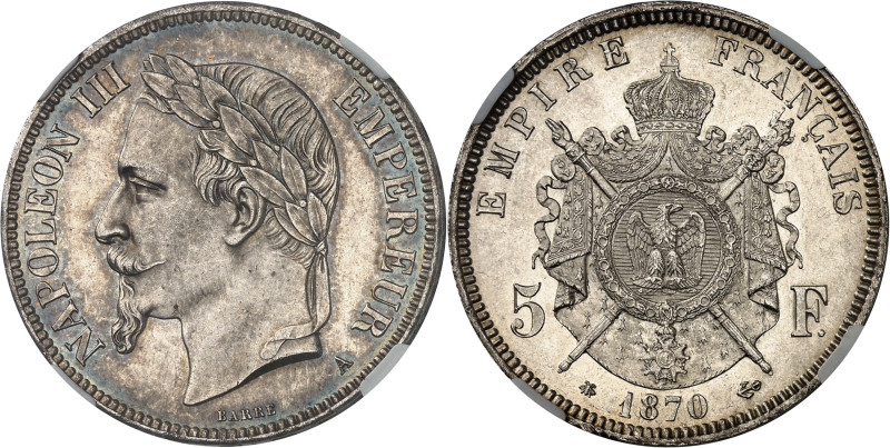 FRANCE - FRANCE
Second Empire / Napoléon III (1852-1870). 5 francs tête laurée 1...