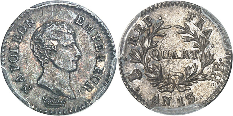 FRANCE - FRANCE
Premier Empire / Napoléon Ier (1804-1814). Quart de franc calend...