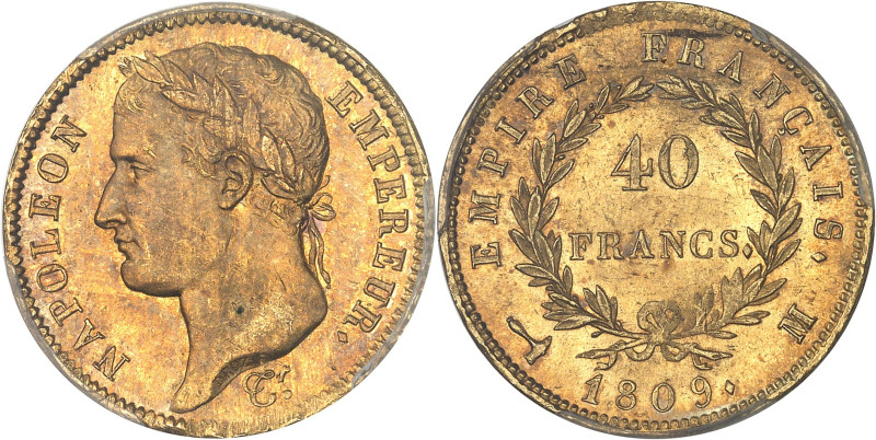 FRANCE - FRANCE
Premier Empire / Napoléon Ier (1804-1814). 40 francs Empire 1809...