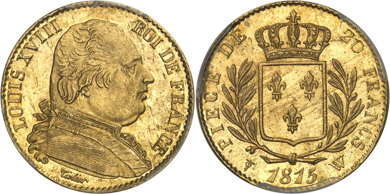 FRANCE - FRANCE
Louis XVIII (1814-1824). 20 francs buste habillé 1815, W, Lille....