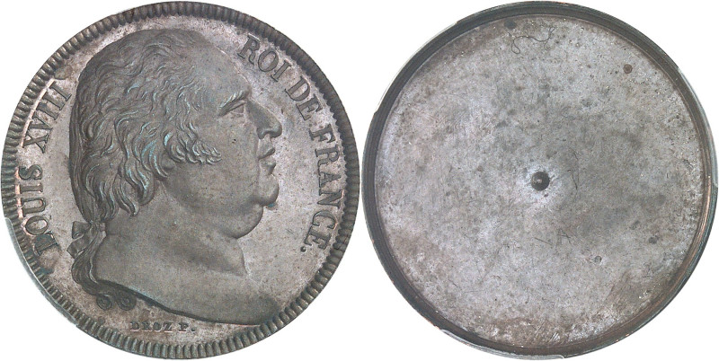 FRANCE - FRANCE
Louis XVIII (1814-1824). Essai uniface de 40 francs Or par Droz,...