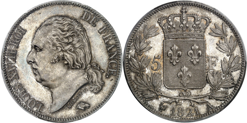 FRANCE - FRANCE
Louis XVIII (1814-1824). 5 francs buste nu 1821, A, Paris.
Av. L...