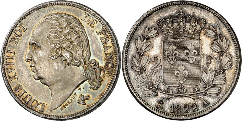 FRANCE - FRANCE
Louis XVIII (1814-1824). 2 francs 1822, A, Paris.
Av. LOUIS XVII...