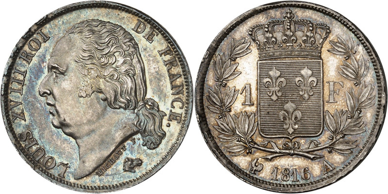 FRANCE - FRANCE
Louis XVIII (1814-1824). 1 franc Louis XVIII 1816, A, Paris.
Av....