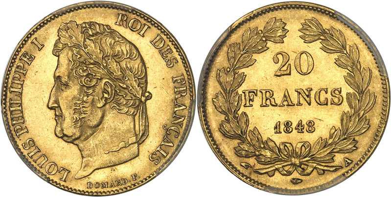 FRANCE - FRANCE
Louis-Philippe Ier (1830-1848). 20 francs tête laurée 1848, A, P...