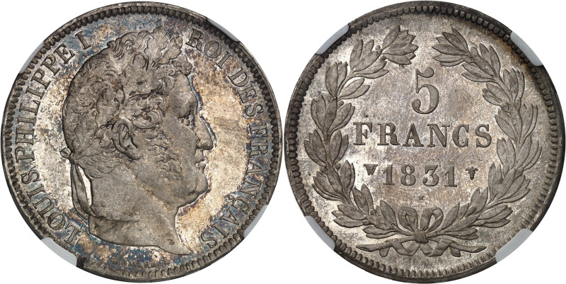 FRANCE - FRANCE
Louis-Philippe Ier (1830-1848). 5 francs Domard, tranche en reli...