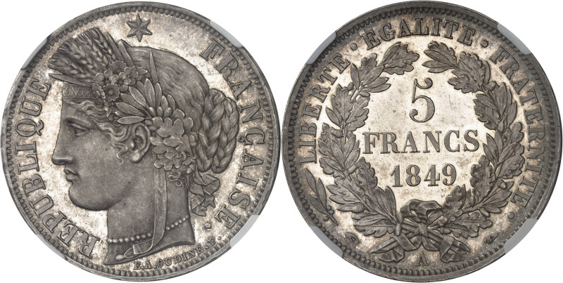 FRANCE - FRANCE
IIe République (1848-1852). 5 francs Cérès, Flan bruni (PROOF) 1...