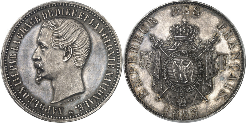 FRANCE - FRANCE
Second Empire / Napoléon III (1852-1870). Essai de 5 francs tête...