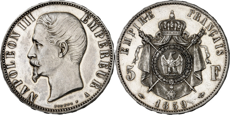 FRANCE - FRANCE
Second Empire / Napoléon III (1852-1870). 5 francs tête nue 1859...