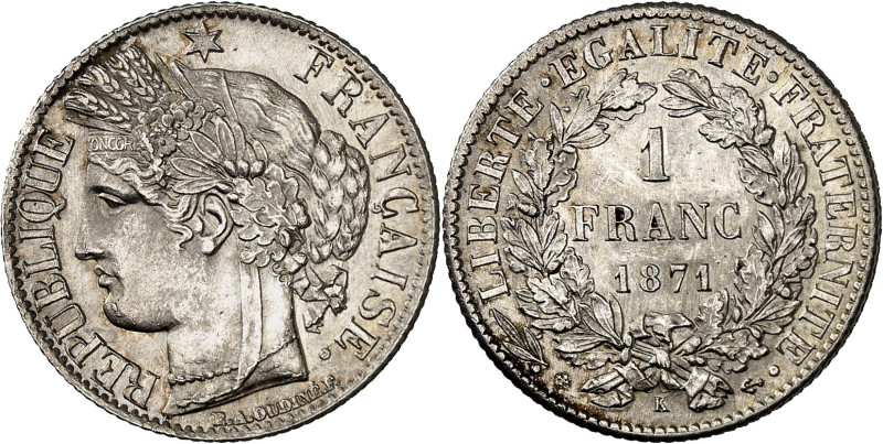 FRANCE - FRANCE
Gouvernement de Défense Nationale (1870-1871). 1 franc Cérès 187...