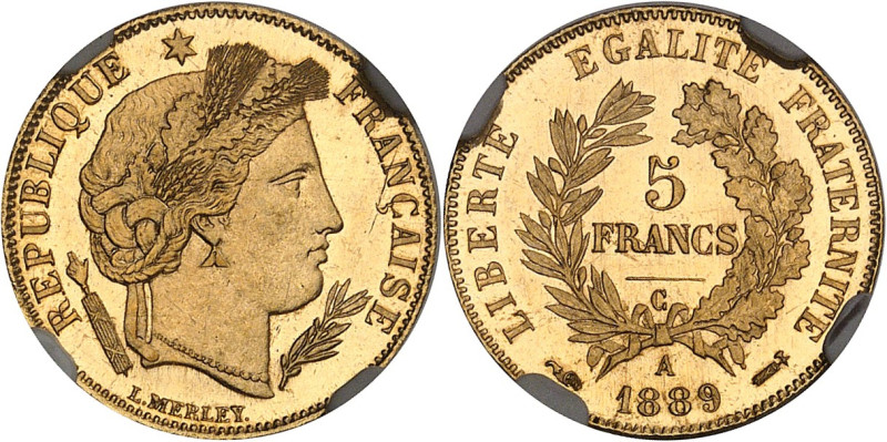 FRANCE - FRANCE
IIIe République (1870-1940). 5 francs Cérès, Flan bruni (PROOF) ...