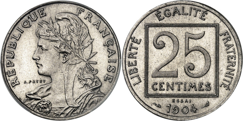 FRANCE - FRANCE
IIIe République (1870-1940). Essai de 25 centimes Patey, 1er typ...