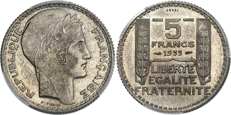 FRANCE - FRANCE
IIIe République (1870-1940). Essai de 5 francs Turin en cupro-ni...