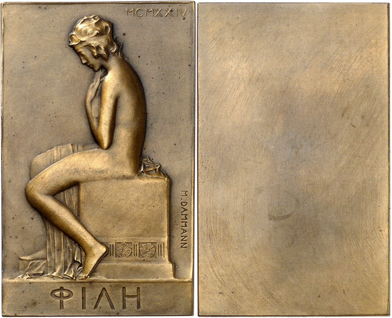 FRANCE - FRANCE
IIIe République (1870-1940). Plaque uniface, L’Amie ou Femme à l...