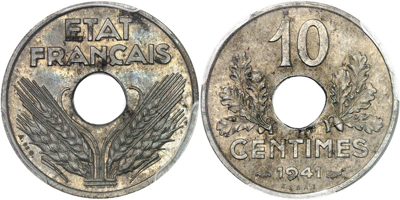 FRANCE - FRANCE
État Français (1940-1944). Essai de 10 centimes État français, g...