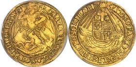 GRANDE-BRETAGNE - UNITED KINGDOM
Élisabeth Ire (1558-1603). Ange d’or, 5e émission ND (1578-1579), Londres.
Av. (différent) ELIZABETH: D: G: ANG: FR: ...