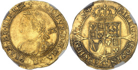 GRANDE-BRETAGNE - UNITED KINGDOM
Jacques Ier (1603-1625). Laurel de 20 shillings, 3e monnayage, 4e tête ND (1624), Londres.
Av. (différent) IACOBVS D....