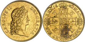 GRANDE-BRETAGNE - UNITED KINGDOM
Charles II (1660-1685). Essai de la Couronne (Crown), frappe en Or (off metal strike), tranche lisse, Flan bruni (PRO...