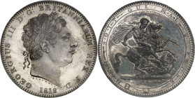 GRANDE-BRETAGNE - UNITED KINGDOM
Georges III (1760-1820). Couronne (crown), Flan bruni (PROOF) 1818 - LVIII, Londres.
Av. GEORGIUS III D: G: BRITANNIA...