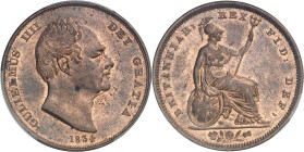 GRANDE-BRETAGNE - UNITED KINGDOM
Guillaume IV (1830-1837). Penny 1834, Londres.
Av. GULIELMUS IIII - DEI GRATIA. Tête nue à droite ; au-dessous (date)...