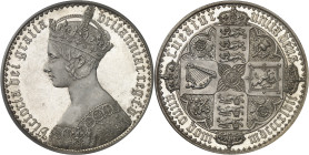 GRANDE-BRETAGNE - UNITED KINGDOM
Victoria (1837-1901). Crown ou couronne gothique, Flan bruni (PROOF) 1847, Londres.
Av. VICTORIA DEI GRATIA BRITANNIA...