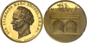 GRANDE-BRETAGNE - UNITED KINGDOM
Victoria (1837-1901). Médaille, achèvement du percement du tunnel sous la Tamise par Sir I. M. Brunel, ingénieur, par...