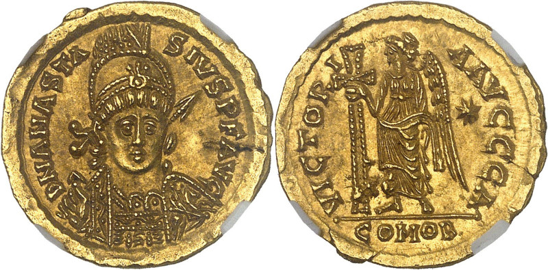 ITALIE - ITALY
Ostrogoths, Théodoric (493-526). Solidus au nom d’Anastase ND (49...