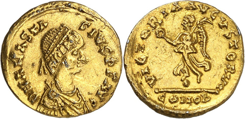 ITALIE - ITALY
Ostrogoths, Théodoric (493-526). Trémissis au nom d’Anastase ND (...