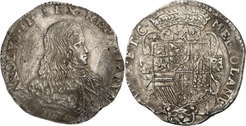 ITALIE - ITALY
Milan (duché de), Charles II (1665-1700). Écu Philippe ou ducaton...