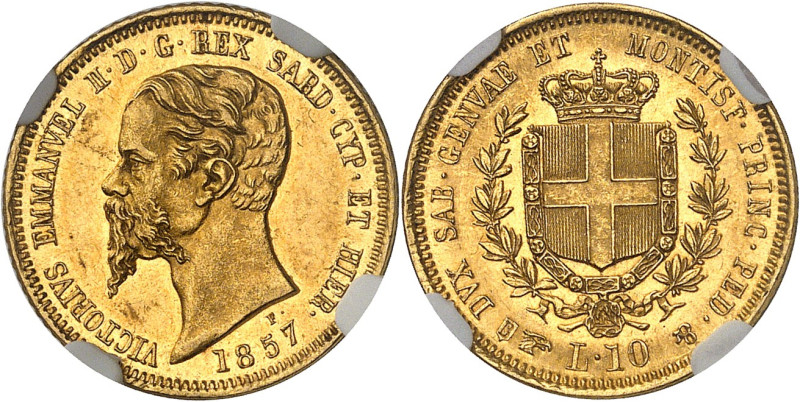 ITALIE - ITALY
Savoie-Sardaigne, Victor-Emmanuel II (1849-1861). 10 lire 1857, T...