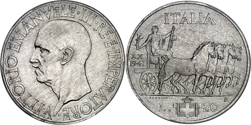 ITALIE - ITALY
Victor-Emmanuel III (1900-1946). Épreuve de 20 lire “Empereur” en...