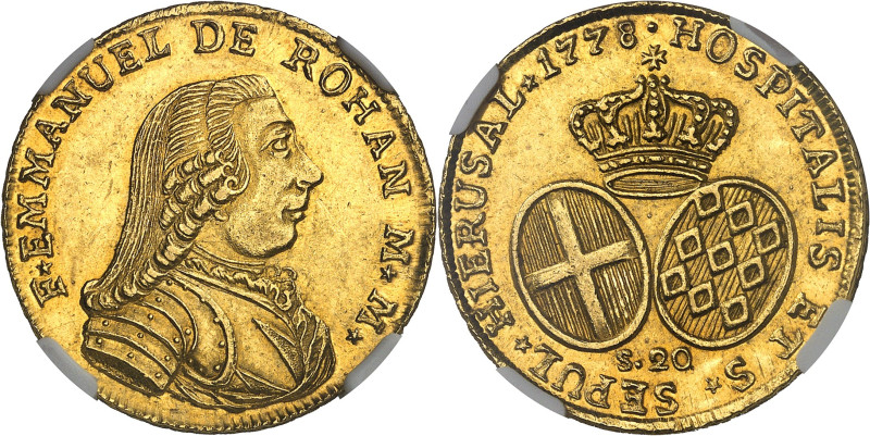 MALTE - MALTA
Emmanuel de Rohan (1775-1797). 20 scudi 1778, La Valette.
Av. F* E...