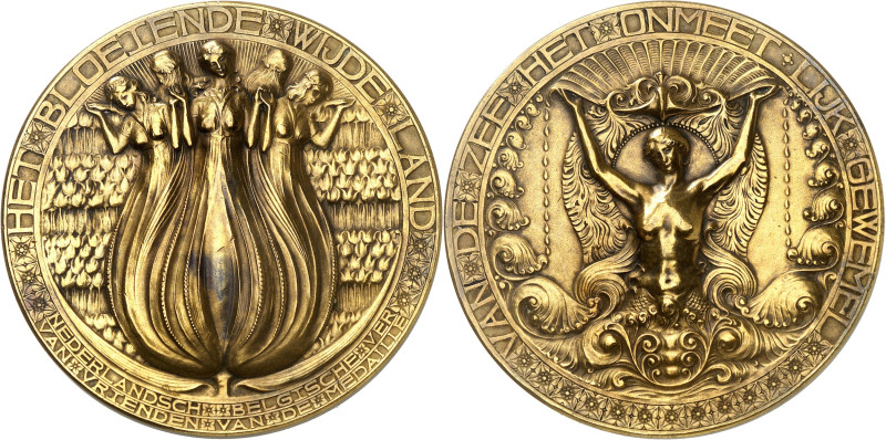 PAYS-BAS - NETHERLANDS
Wilhelmine (1890-1948). Médaille, glorification de la Hol...