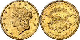 USA - UNITED STATES OF AMERICA
République fédérale des États-Unis d’Amérique (1776-à nos jours). 20 dollars Liberty, sans devise 1854, Philadelphie.
A...