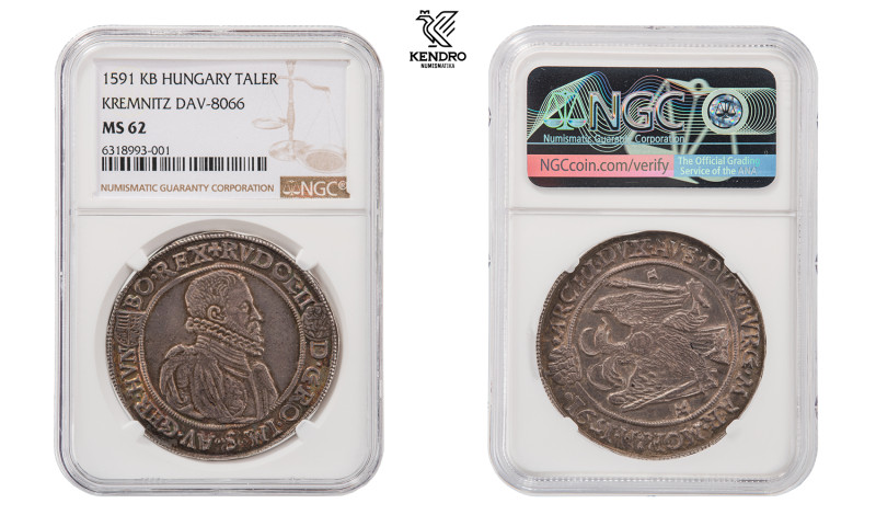 Rudolph II. Thaler 1591. Kremnitz. 

Beautiful patina! Somewhat weakly struck....