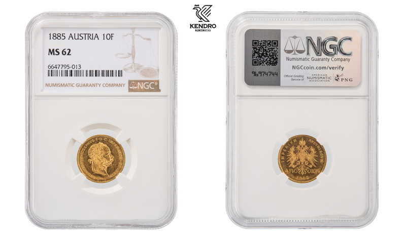 Francis Joseph I. 4 Gulden 1885. Vienna. 

NGC MS 62.

František Josef I. 4 ...