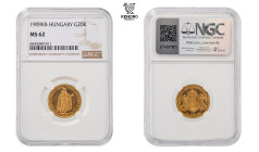 Francis Joseph I. 20 Corona 1909. Kremnitz. 

NGC MS 62

František Josef I. 20 Koruna 1909. Kremnice.

NGC MS 62

6,77 g, 21 mm, Au, Frühwald ...