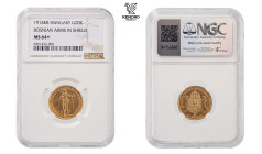 Francis Joseph I. 20 Corona 1914. Bosnia Coat of arms. Kremnitz.

Extraordinary specimen! TOP POP. NGC MS 64+.

František Josef I. 20 Koruna 1914....