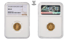 Francis Joseph I. 10 Corona 1912. Kremnitz. 

NGC MS 62.

František Josef I. 10 Koruna 1912. Kremnice.

NGC MS 62.

3,387 g, 19 mm, Au, Frühwa...