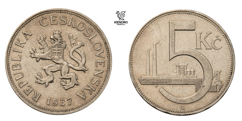 Czechoslovakia. 5 Koruna 1937 (Pattern strike). Kremnitz. Rare!

Scratches.
...