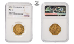 Czechoslovakia. 2 Ducat 1932. Kremnitz.

NGC MS 65.

Československo. 2 Dukát 1932. Kremnice.

NGC MS 65.

J. Benda, O. Španiel, 6,98 g, 25 mm,...