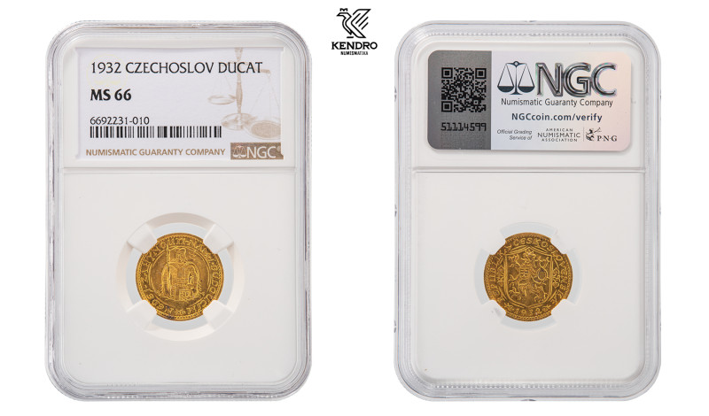 Czechoslovakia. Ducat 1932. Kremnitz. 

Extraordinary specimen! NGC MS 66.

...